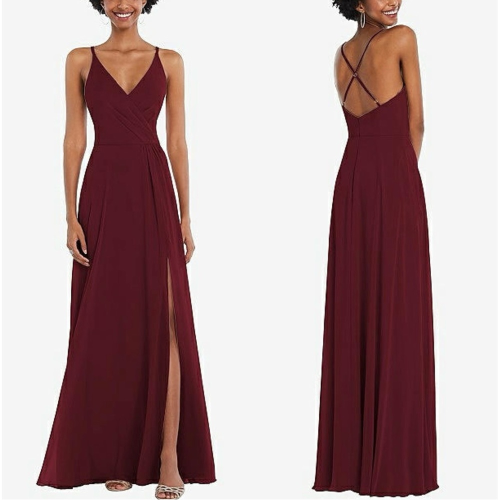 After Six Deep Red Backless Dress